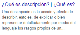 que es descripcion